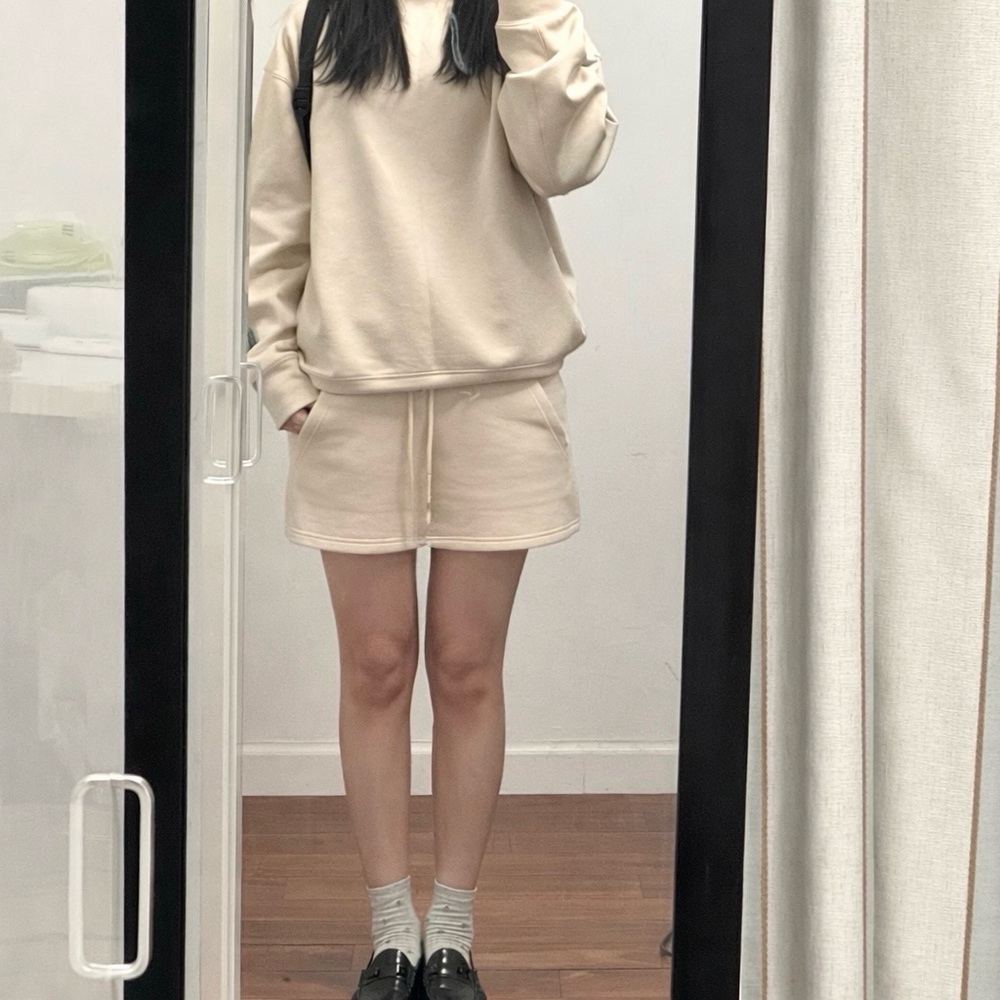 Cream Women's sweatshirt and Skirt set